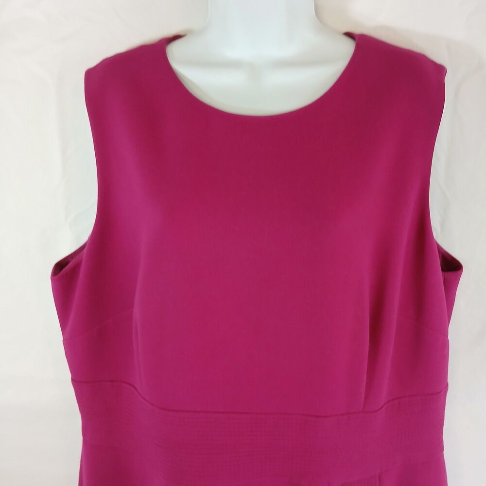 Talbots Fuchsia Sleeveless Midi Dress with Side Button Detail - Picture 6 of 10